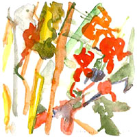 Blüten, 1999, Aquarell, 15x15 cm