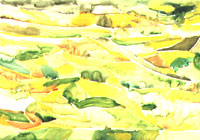 Ebene, 1996, Aquarell, 61,5x85 cm