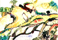 Abblick, 1996, Aquarell, 61,5x85 cm