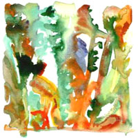 Vegetation, 1999, Aquarell, 15x15 cm