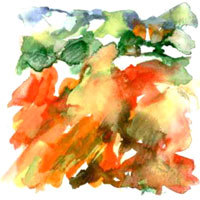 Landschaft, 2008, Aquarell, 20x20 cm