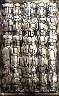 Metamorphosen: Die Geburt des Menschen aus der Natur, aus einem Reliefzyklus 1980, Alpaka, 60x100 cm