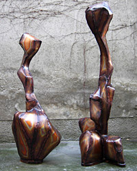 Phönix, 180 cm, und  Erdling, 220 cm, beide 2008